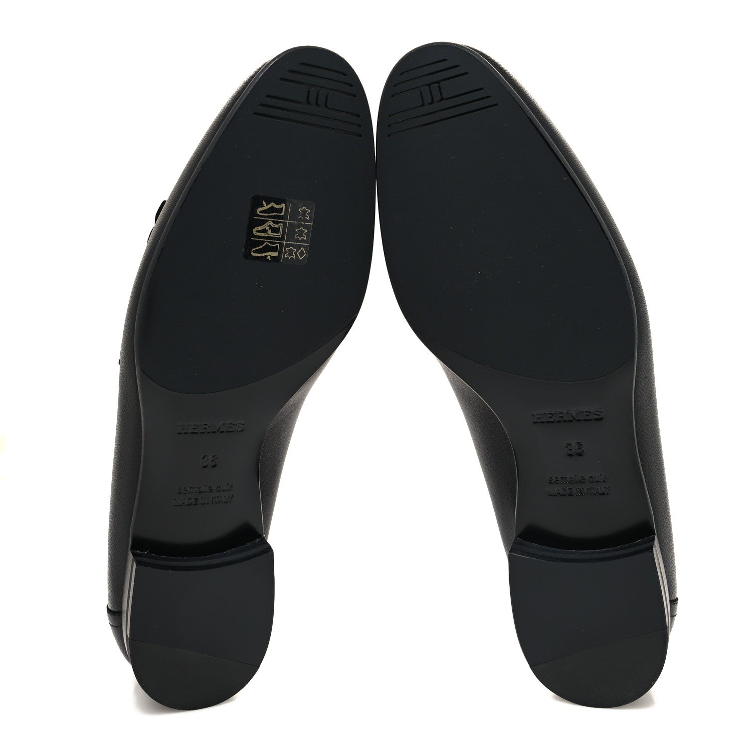 Hermes Goatskin Womens Royal Loafers 36 Black 5 of 8