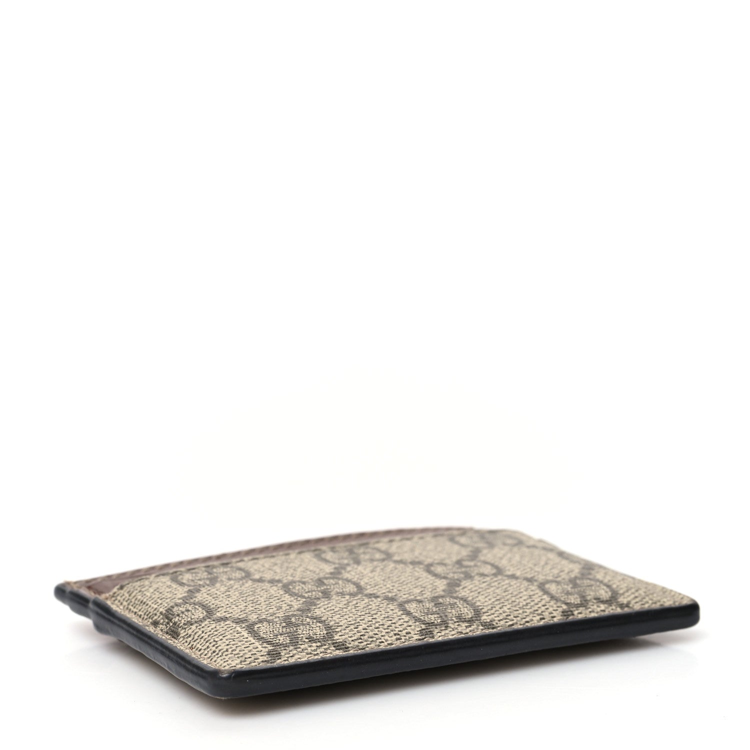 Gucci GG Supreme Monogram Calfskin Card Holder Beige Ebony Cuir 4 of 11