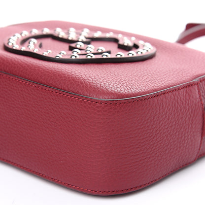 Gucci Pebbled Calfskin Studded Small Soho Disco Bag Soft Burgundy 9 of 9