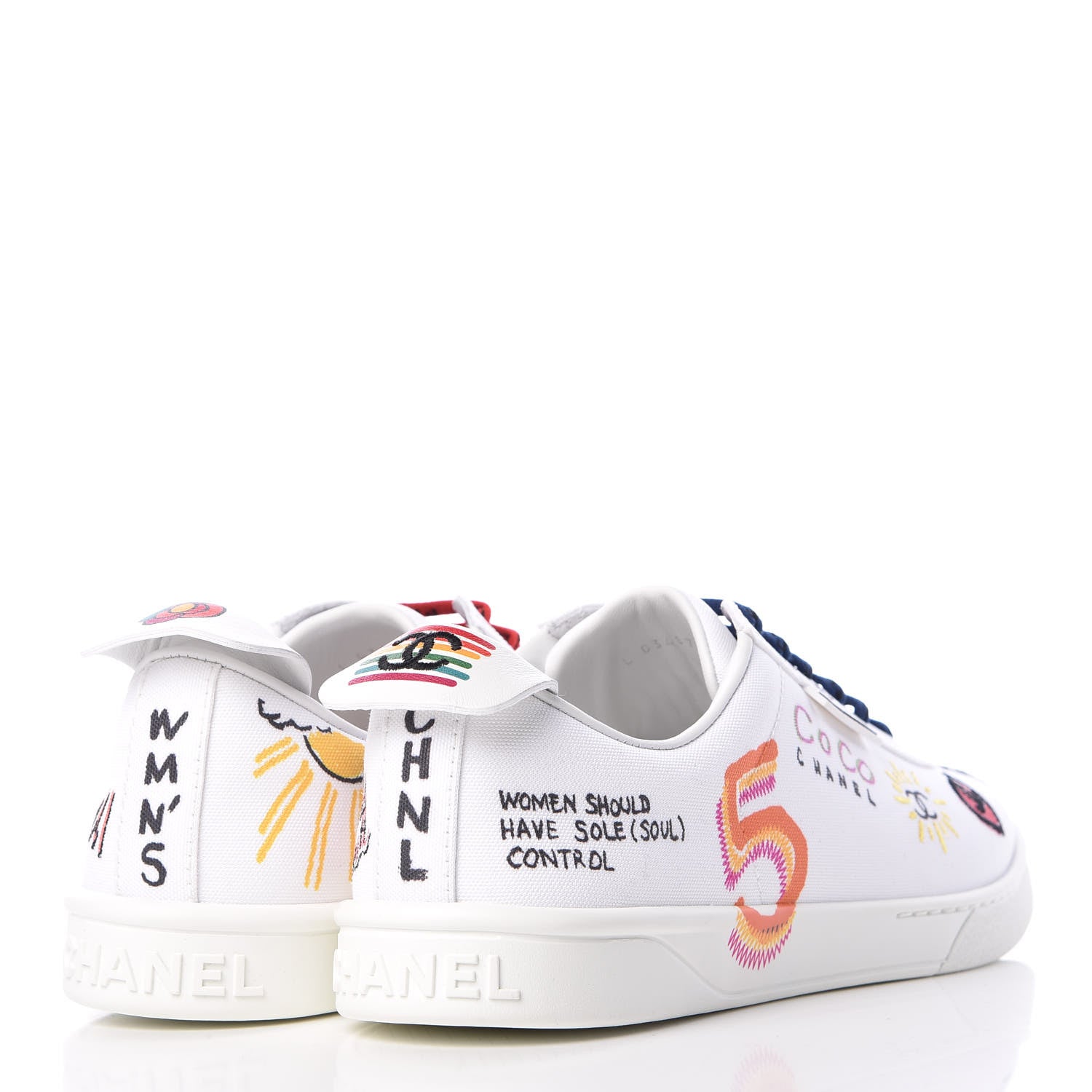 Chanel x Pharrell Williams Mens Canvas Sneakers 43 White 4 of 11