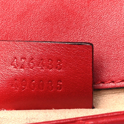 Gucci Calfskin Matelasse Super Mini GG Marmont Shoulder Bag Hibiscus Red 7 of 10