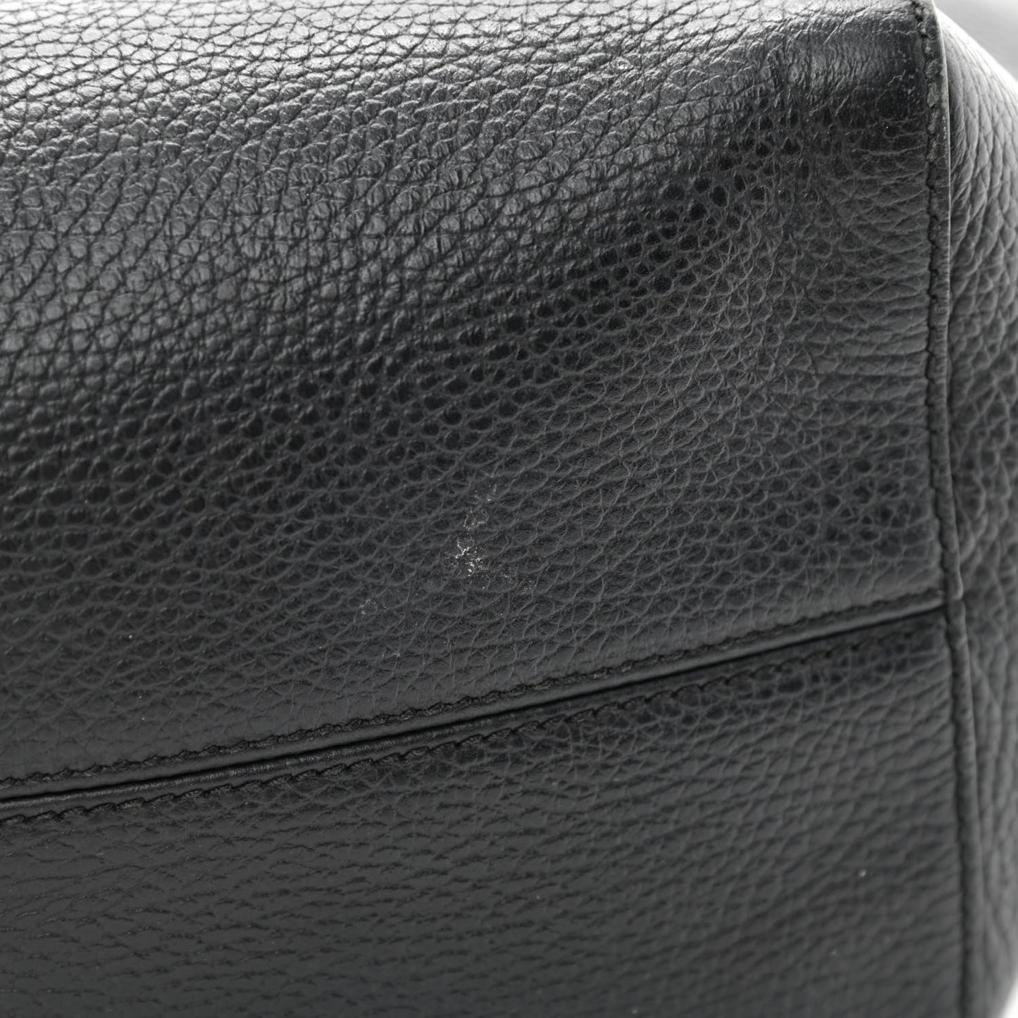 Pebbled Calfskin Small Swing Tote Black
