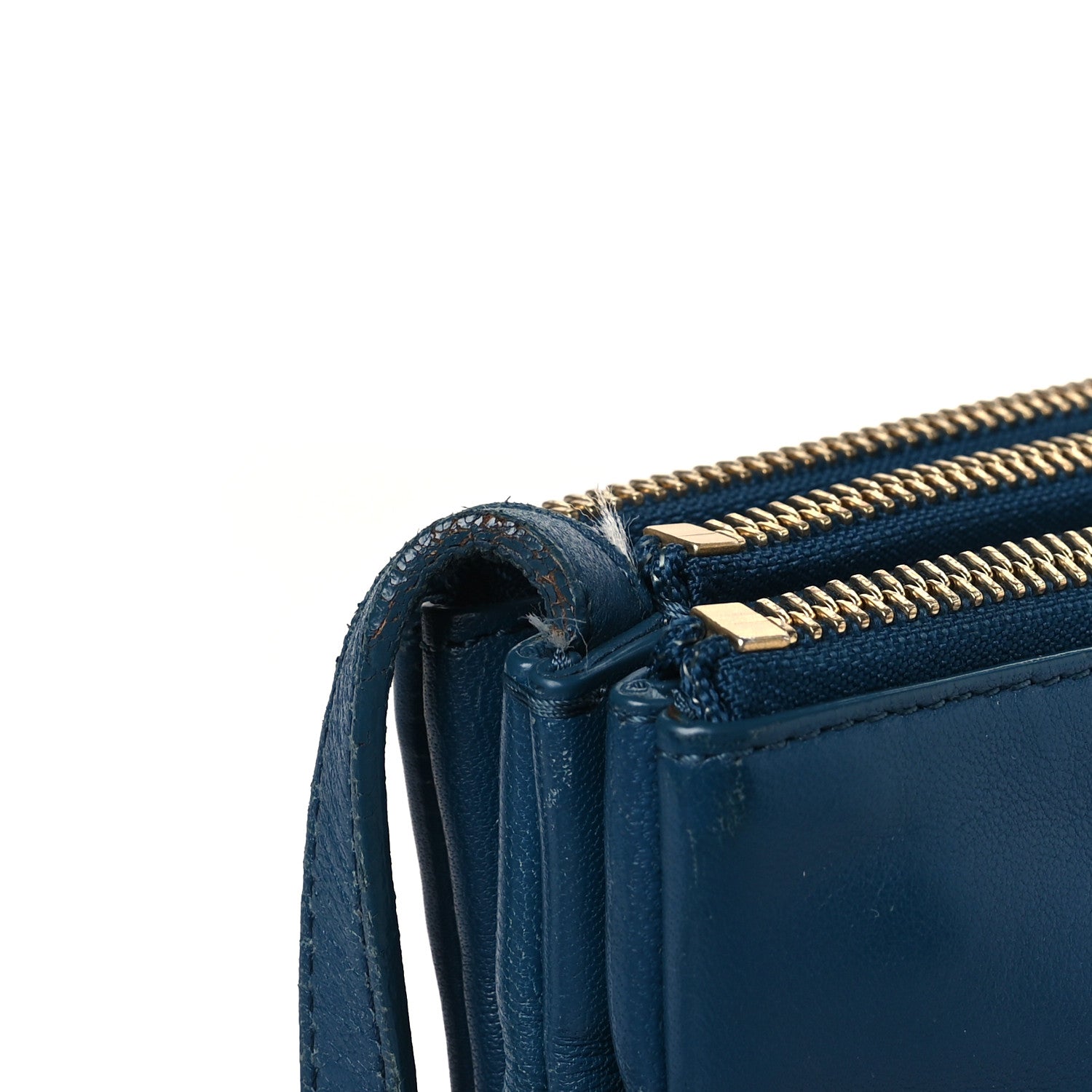 Celine Lambskin Small Trio Crossbody Metallic Blue 11 of 11