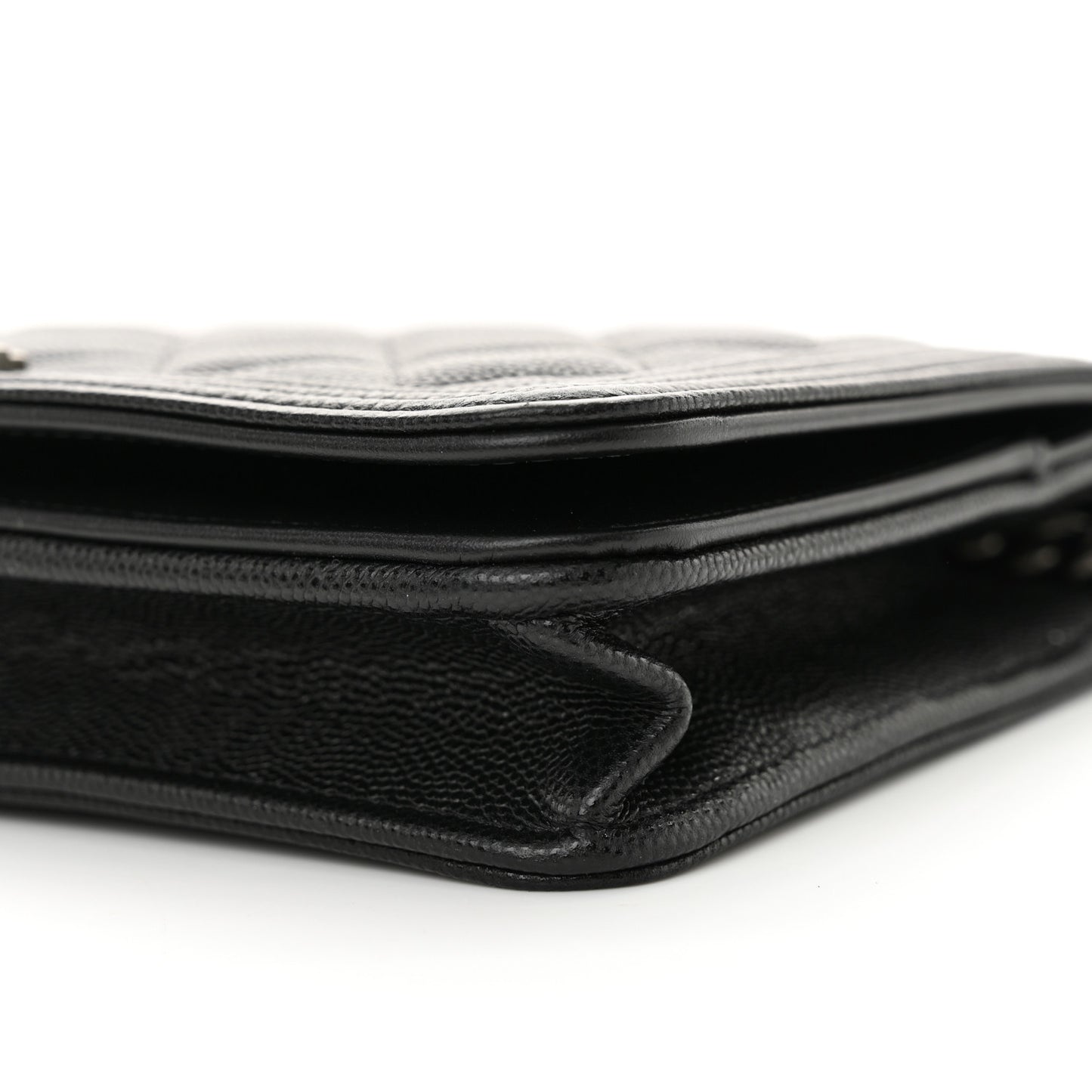 Caviar Quilted Boy Wallet On Chain WOC Black