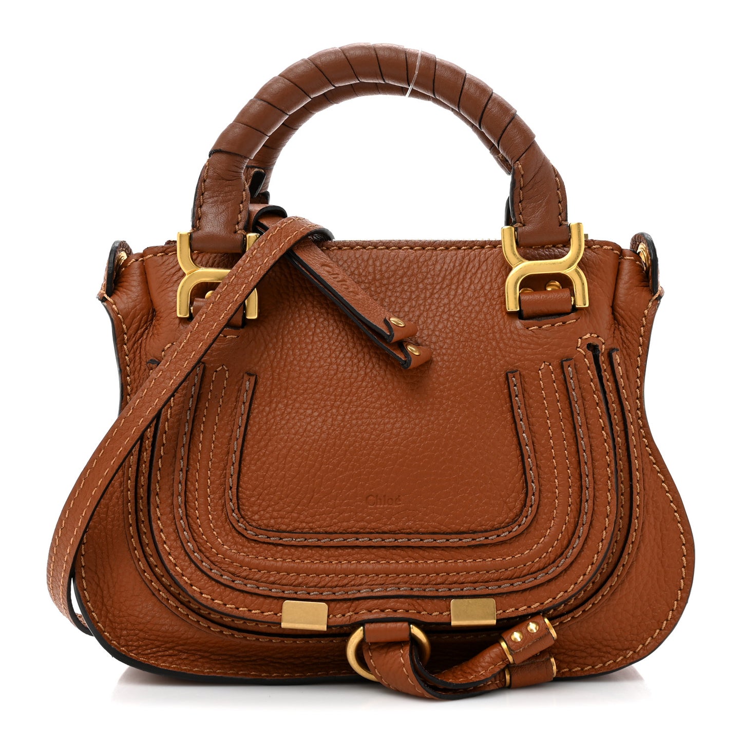 Calfskin Mini Marcie Satchel Tan