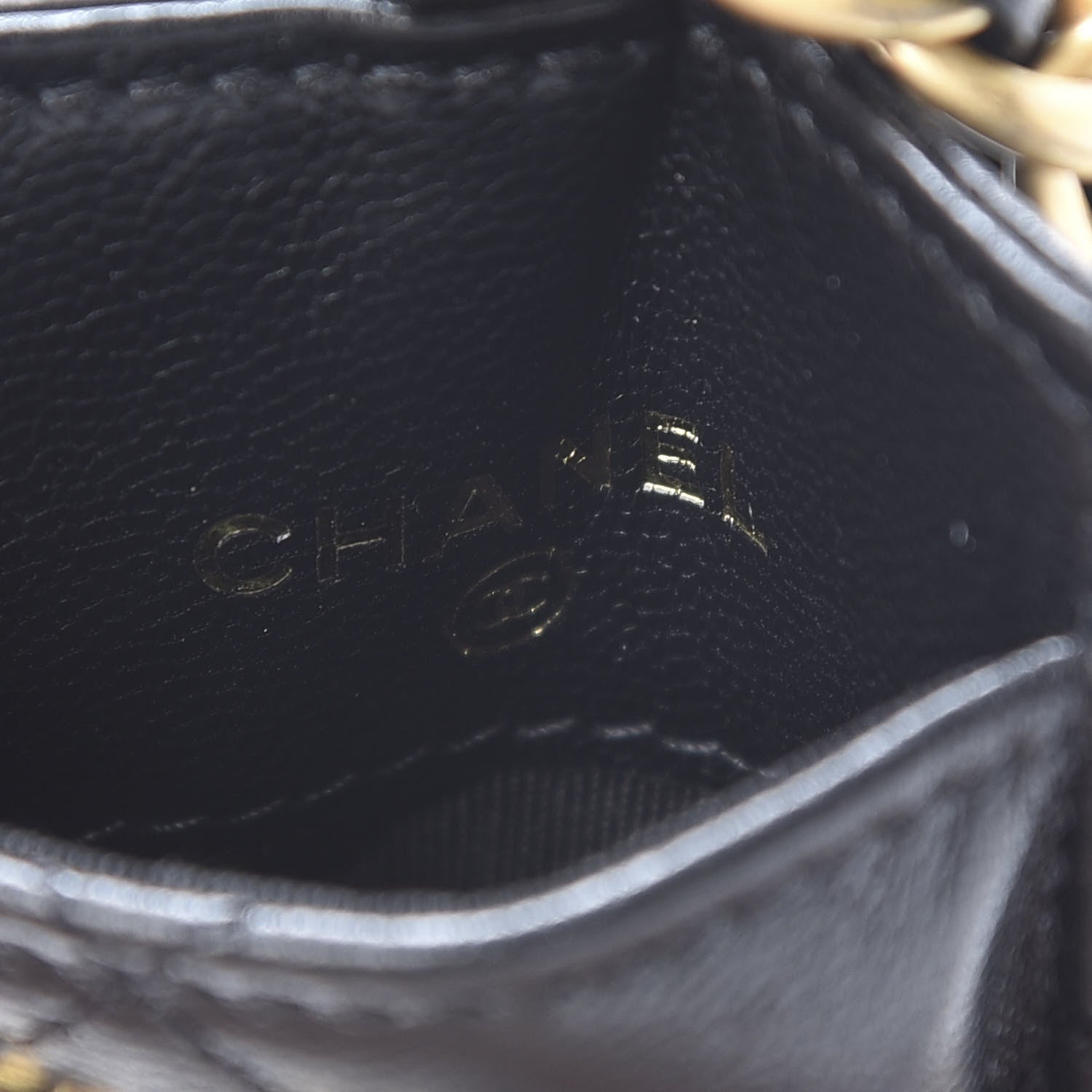Chanel Shiny Goatskin Quilted 19 Card Holder On Chain Black 4 of 6