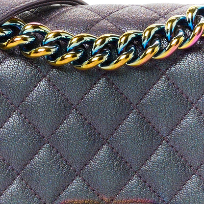 Chanel Iridescent Goatskin Quilted Small Boy Flap Purple 8 of 13