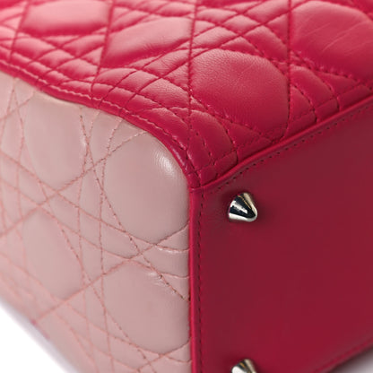 Christian Dior Lambskin Cannage Tri-Color Medium Lady Dior Orange Riviera Fuchsia Cosmopolitan Lipstick Natural 12 of 16