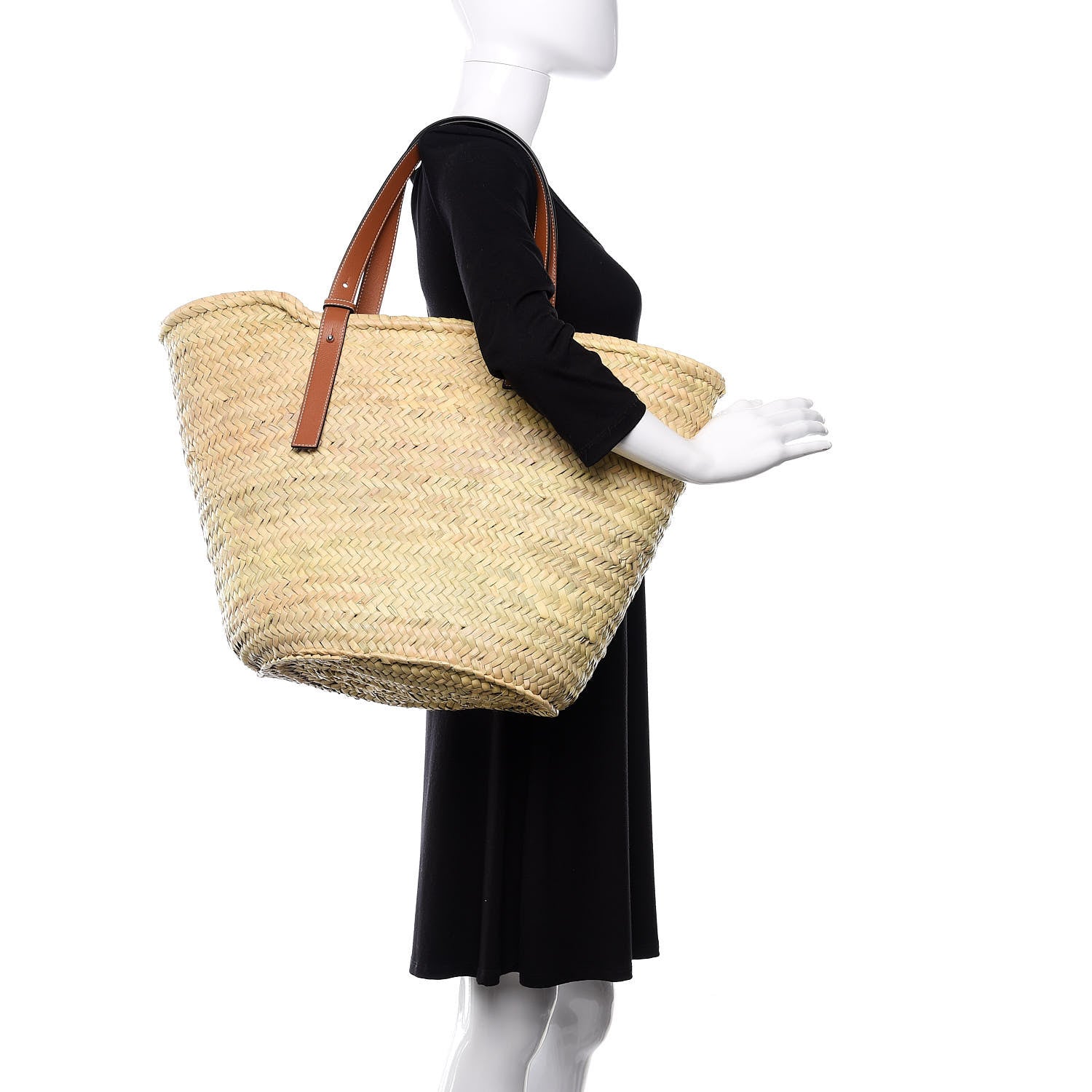 Loewe Raffia Basket Tote Bag Natural Tan 2 of 9