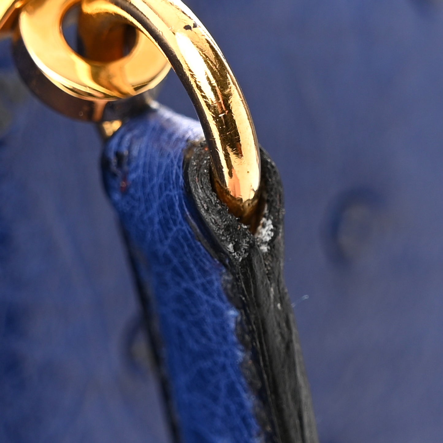 Ostrich Kelly Sellier 32 Bleu Iris