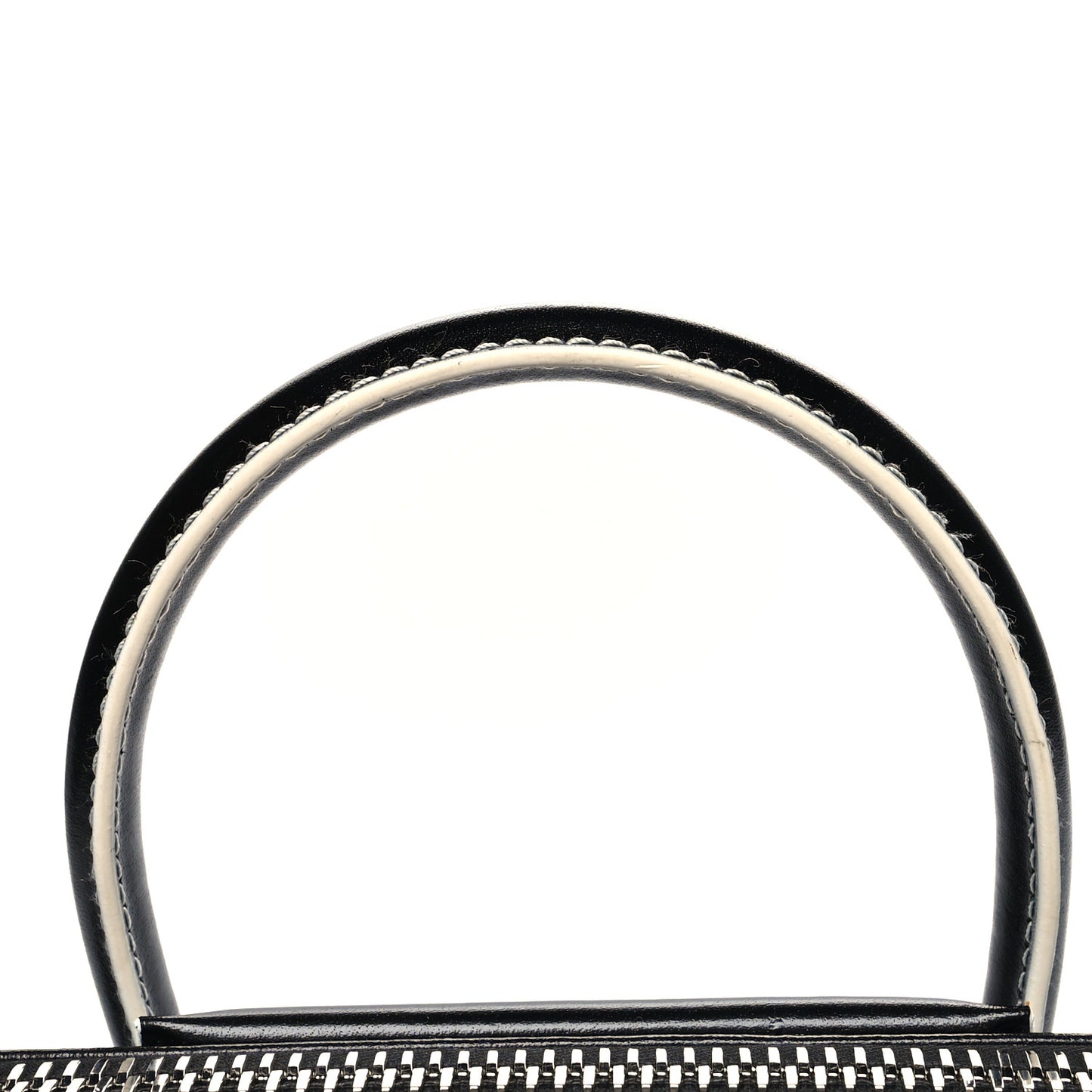 Calfskin Contrast Topstitch Small Antigona Black White