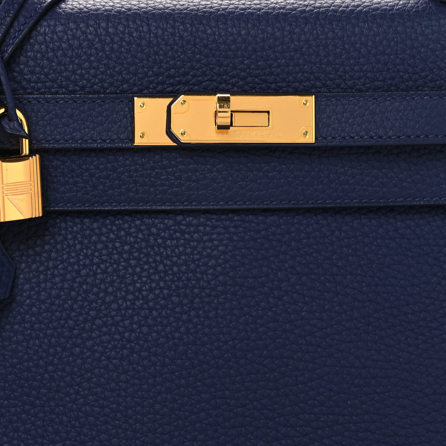 Hermes Togo Kelly Retourne 28 Bleu Encre 8 of 10