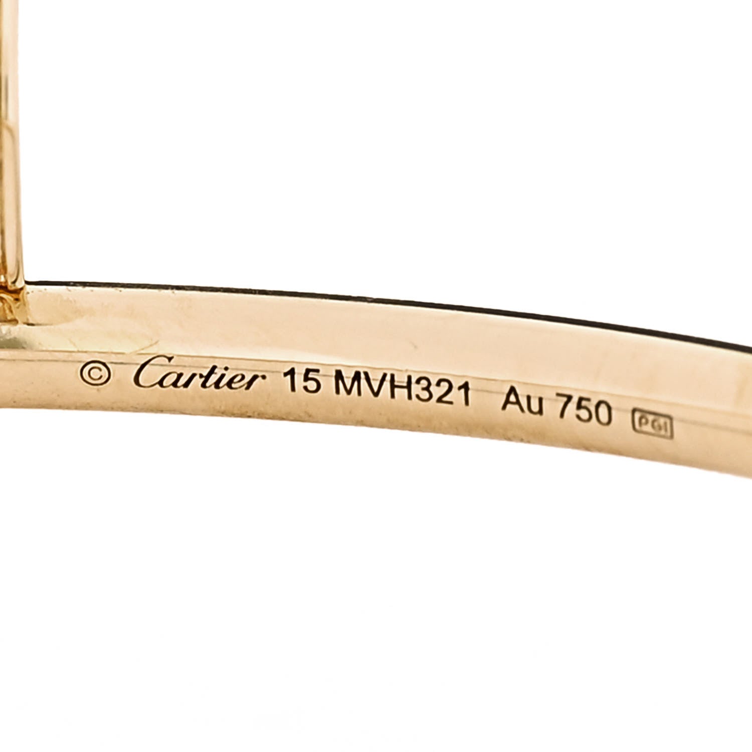 Cartier 18K Yellow Gold Diamond Small Juste Un Clou Bracelet 15 3 of 5