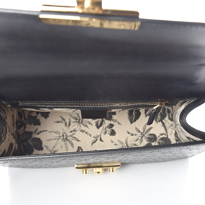 Gucci Calfskin GG Monogram Bees Embossed Medium Padlock Shoulder Bag Black 5 of 8