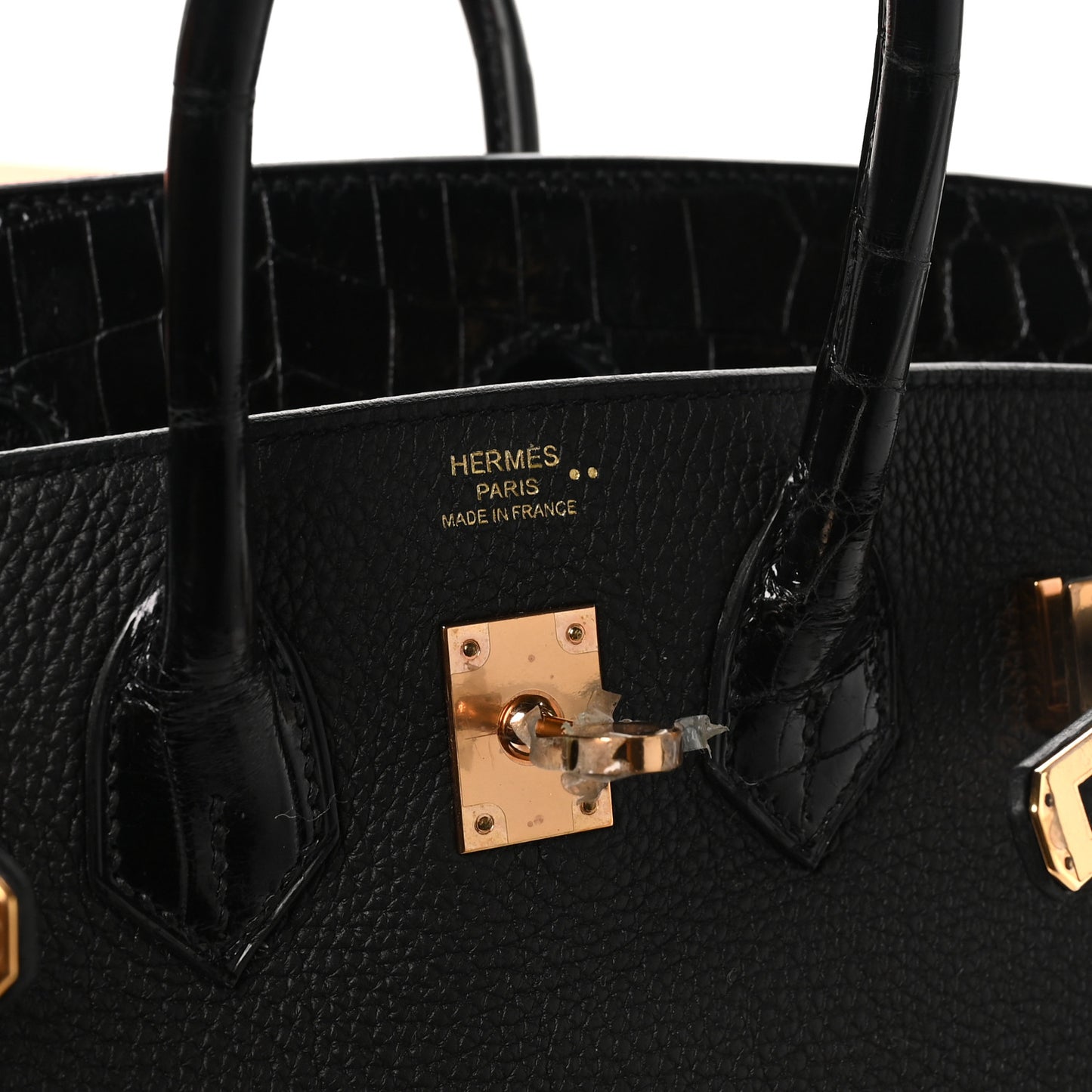 Togo Shiny Niloticus Crocodile Birkin Touch 25 Black
