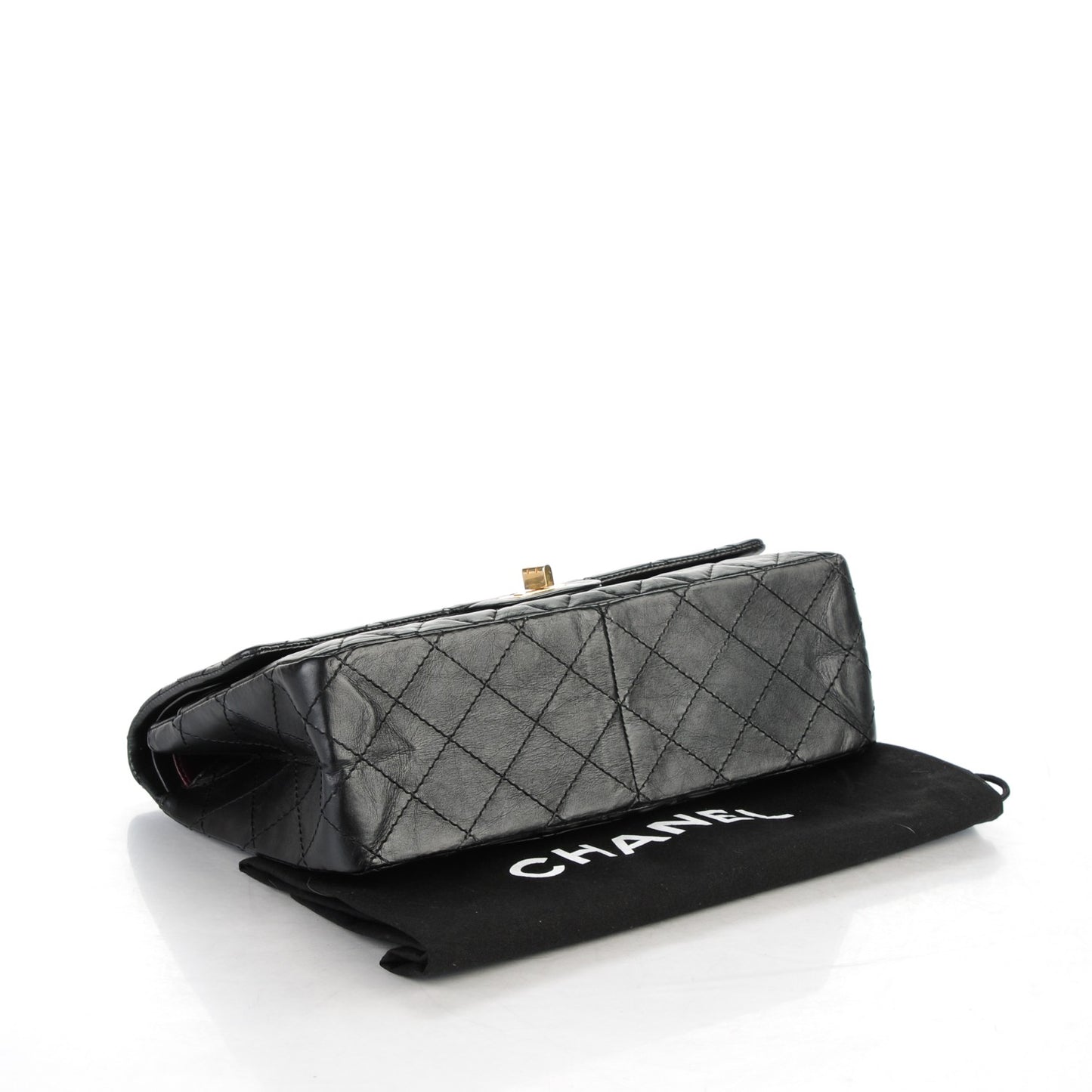 Aged Calfskin Quilted 2.55 Reissue 226 Flap Black
