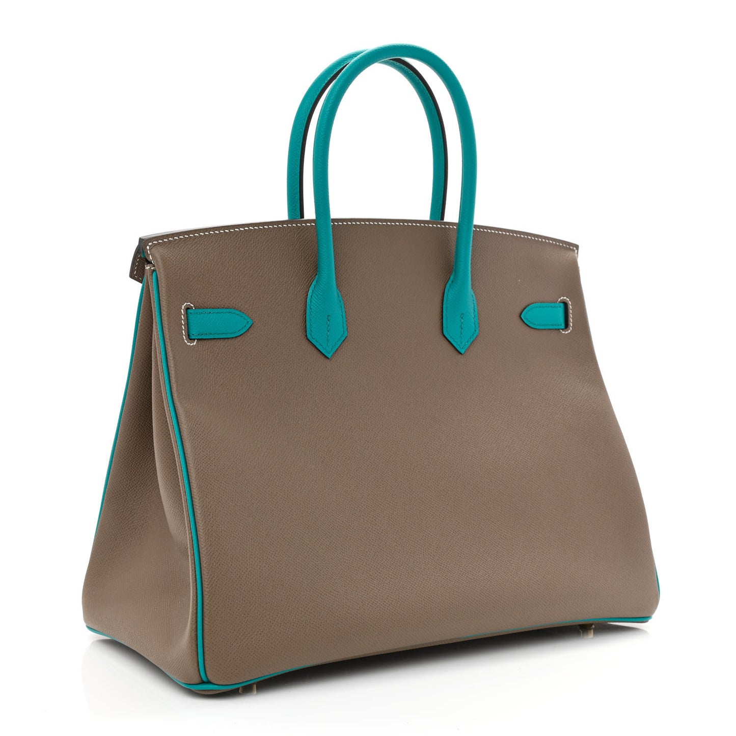 Epsom Horseshoe Birkin 35 Etoupe Bleu Paon