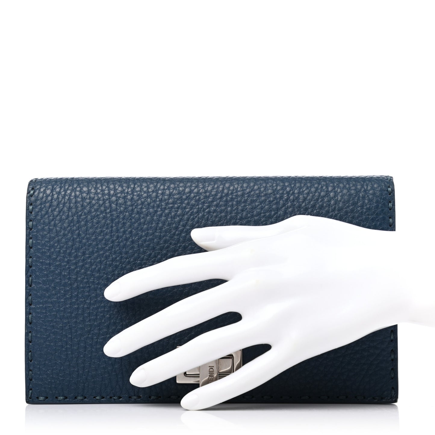 Cuoio Romano Selleria Mini Peekaboo Clutch Wallet Blue Notte