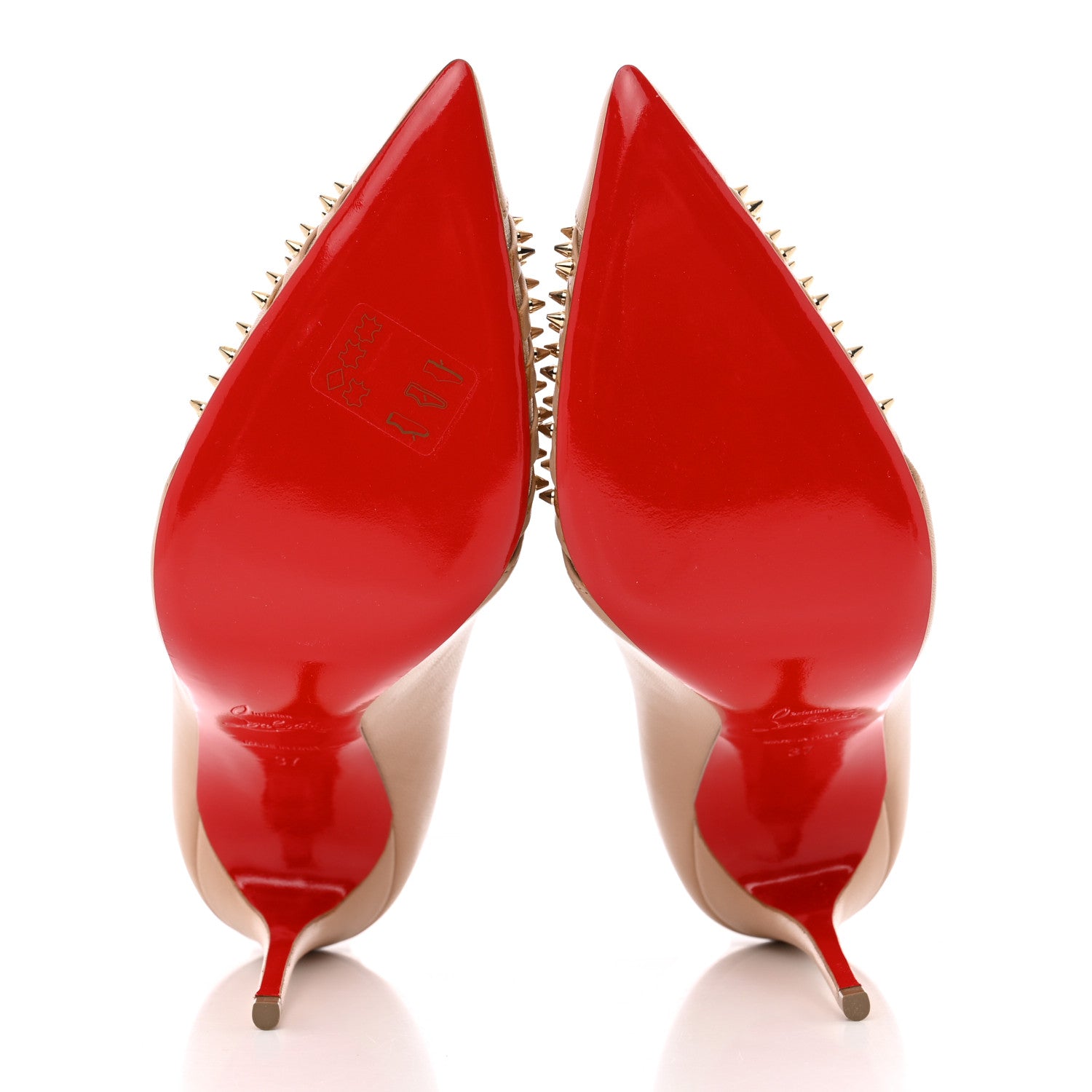 Christian Louboutin Kid Bareta 100 Pumps 37 Nude Light Gold 6 of 22