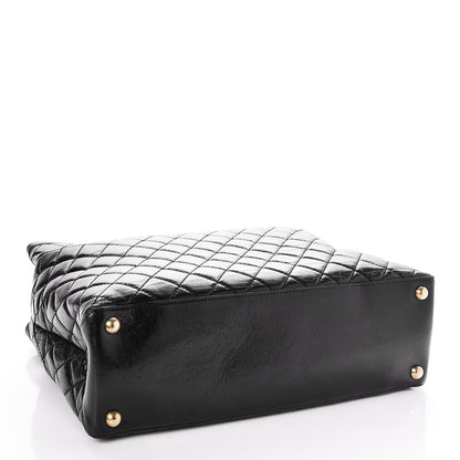 Chanel Glazed Calfskin Quilted Large Boy Tote Black 3 of 5