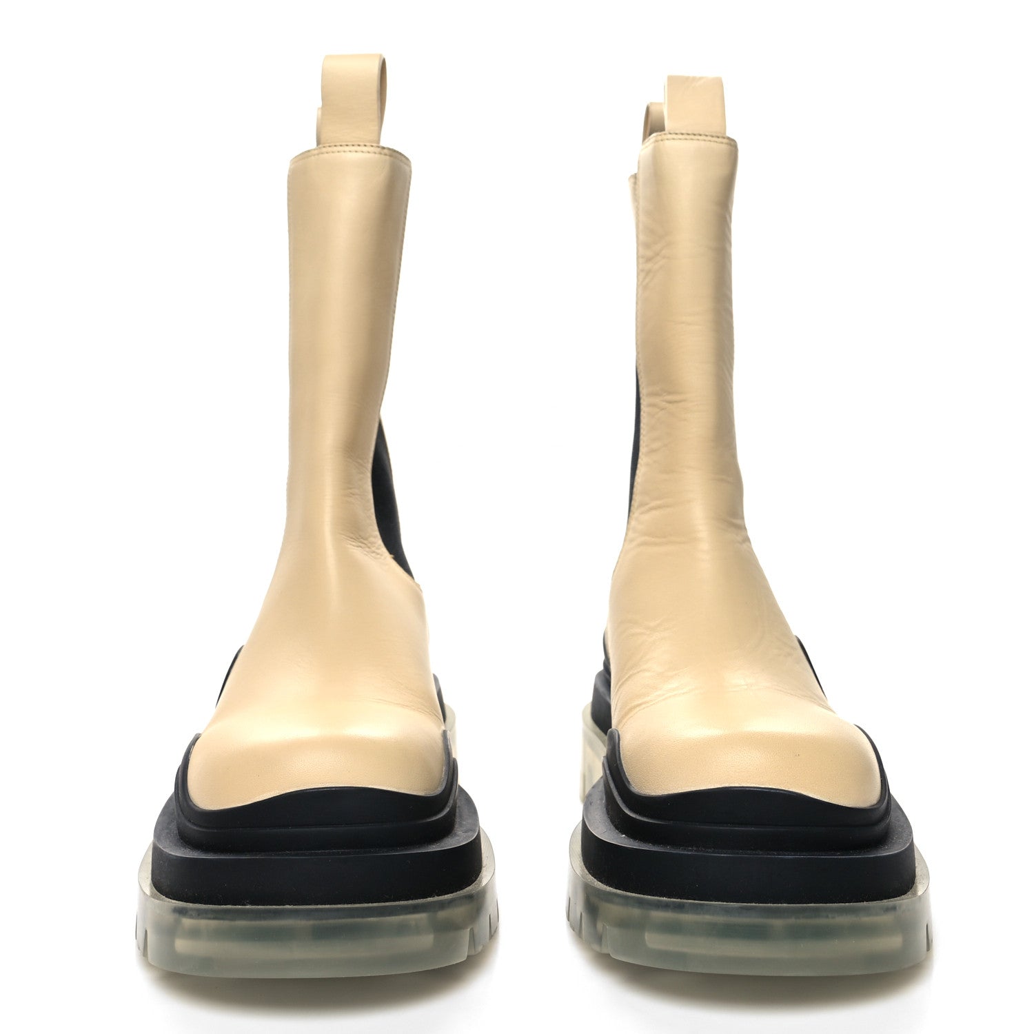 Bottega Veneta Calfskin The Tire Chelsea Boots 37.5 Wax Black Transparent 2 of 7