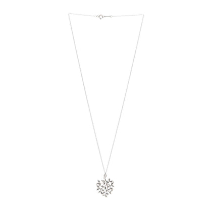 Tiffany Sterling Silver Paloma Picasso Olive Leaf Heart Branch Pendant Necklace 3 of 5