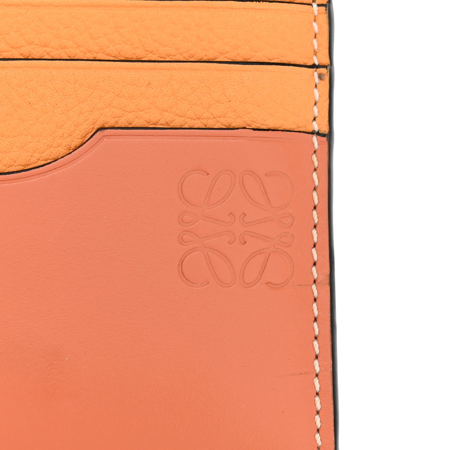 Soft Grained Calfskin Square Card Holder With Chain Orange