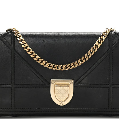 Christian Dior Grained Calfskin Diorama Wallet on Chain Pouch Black 15 of 15