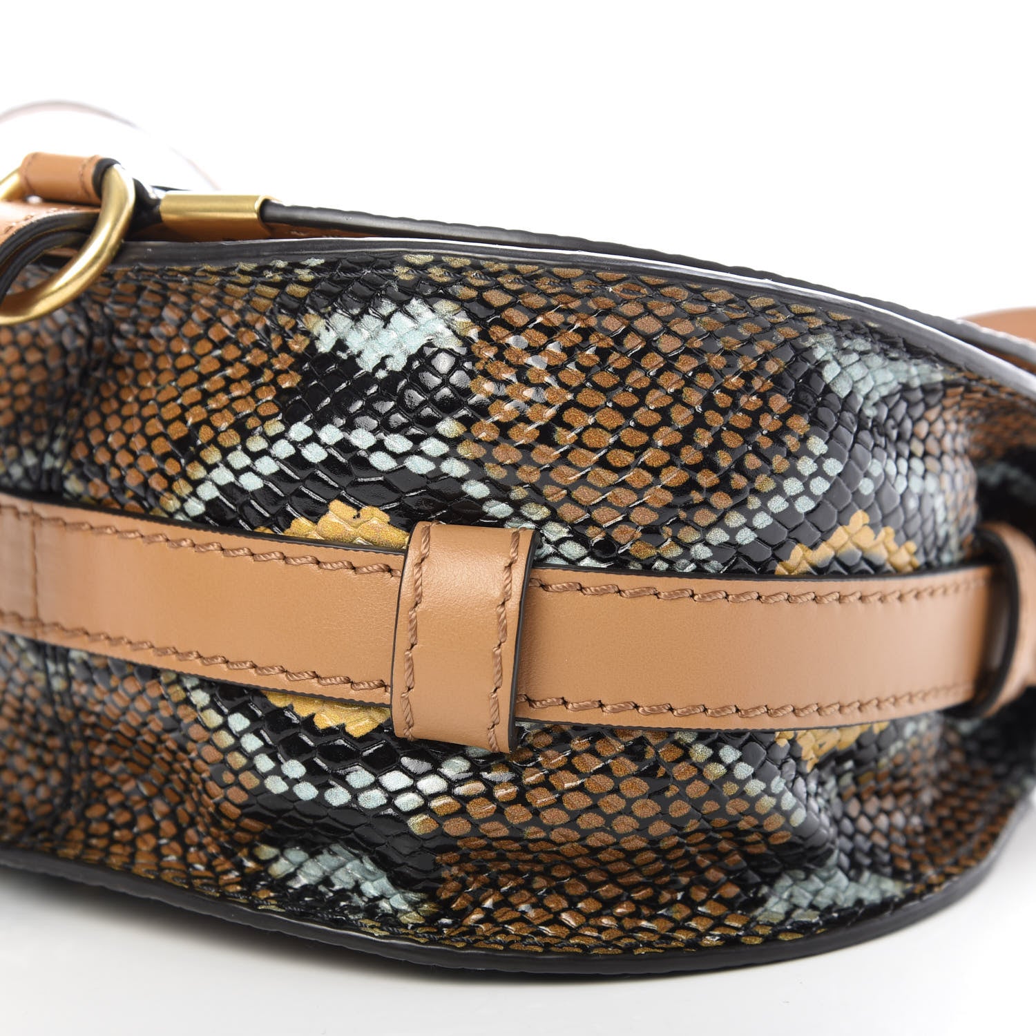 Chloe Python Calfskin Embossed Mini Marcie Round Crossbody Bag Multicolor 7 of 8