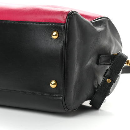 Saint Laurent Smooth Calfskin Bi-Color Duffle 6 Fuchsia Black 10 of 16
