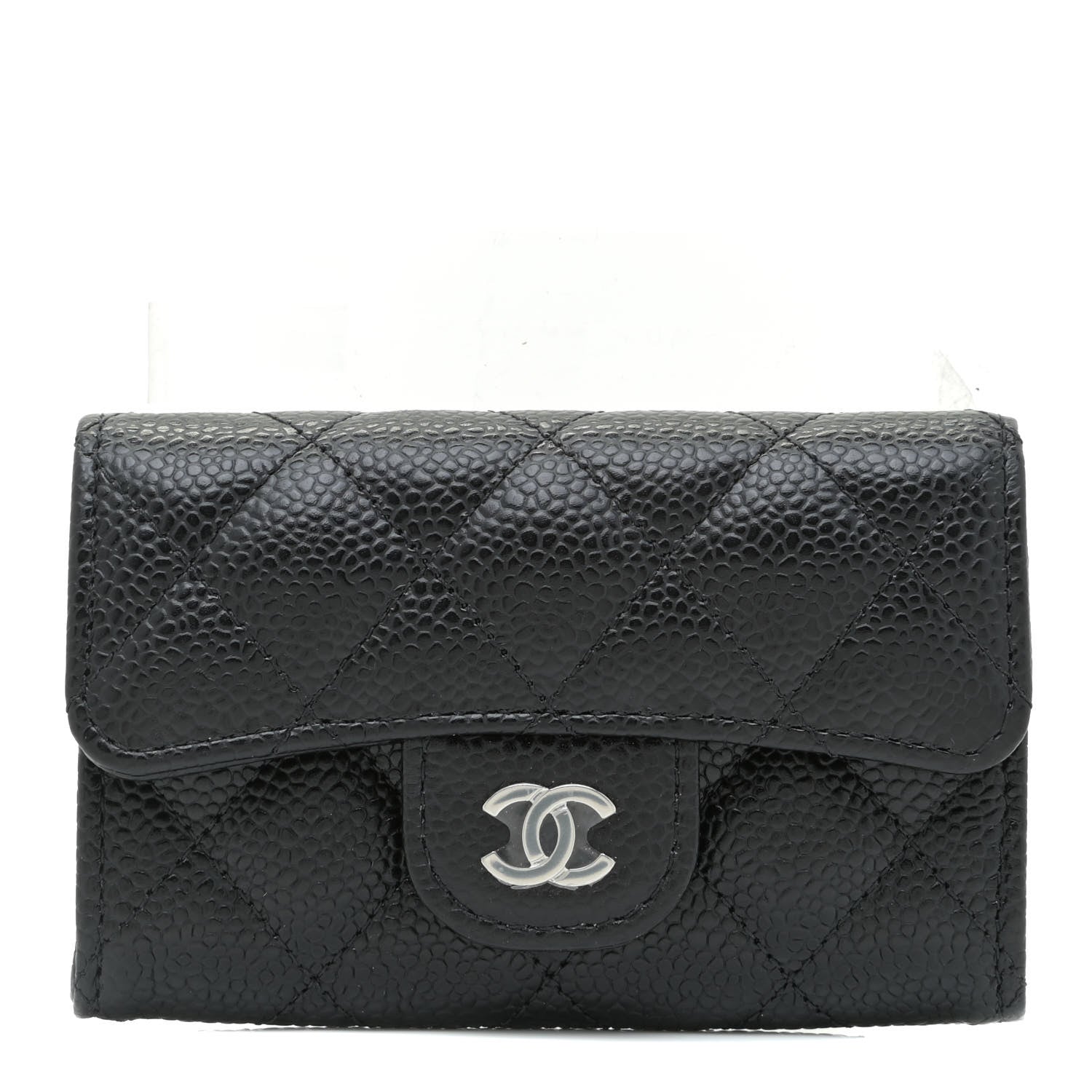 Chanel Caviar Quilted Flap Card Holder Wallet Black 1 of 8