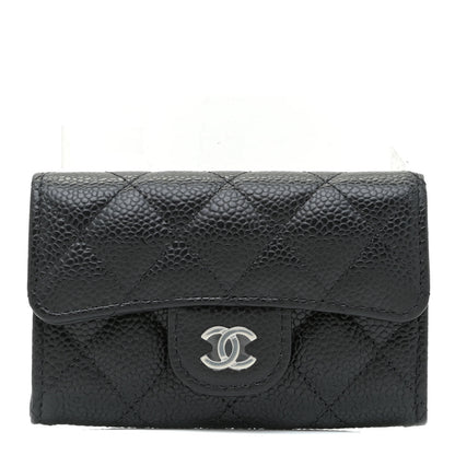 Chanel Caviar Quilted Flap Card Holder Wallet Black 1 of 8