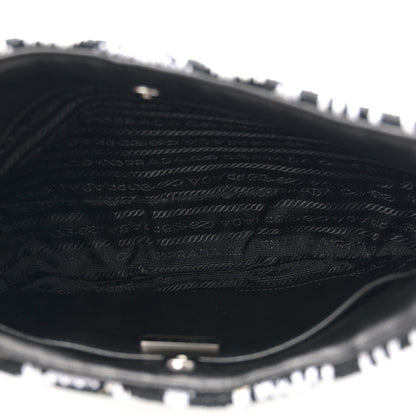 Prada Maglia Jacquard Cleo Shoulder Bag Black White 5 of 9