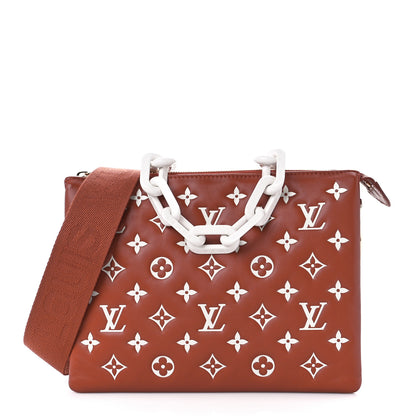 Louis Vuitton Lambskin Embossed Monogram Coussin PM Terracotta Brown 1 of 12