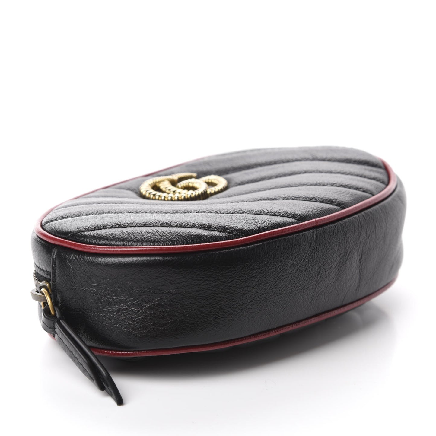 Azalea Calfskin Matelasse Diagonal Torchon GG Marmont Belt Bag 75 30 Black Romantic Cerise