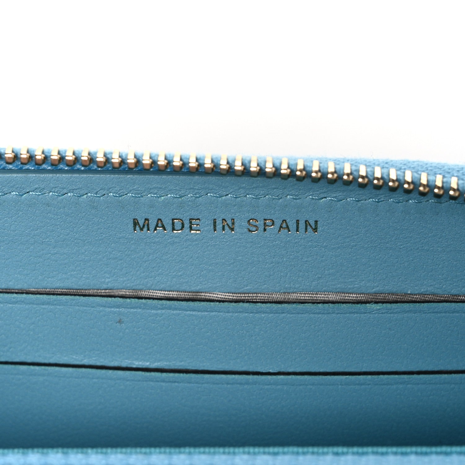 Chanel Lambskin Quilted Medium Zip Around Wallet Blue 7 of 8