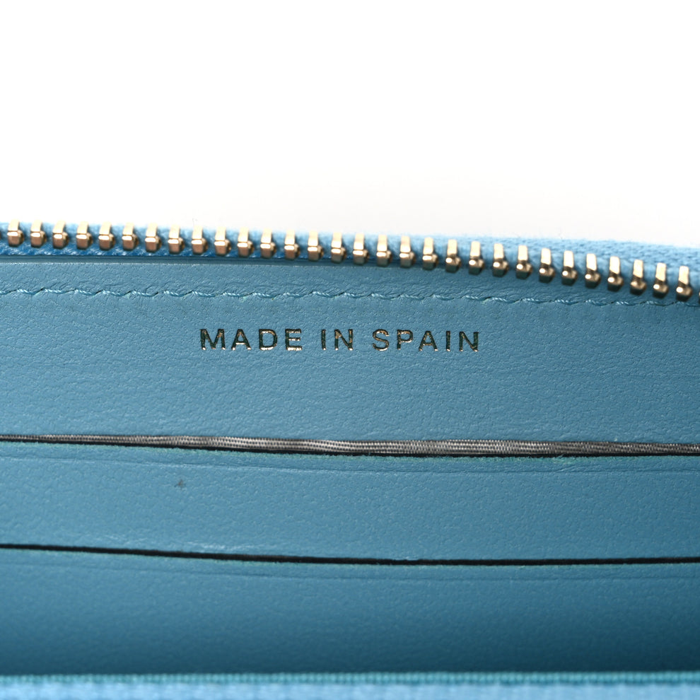 Chanel Lambskin Quilted Medium Zip Around Wallet Blue 1958676 ...