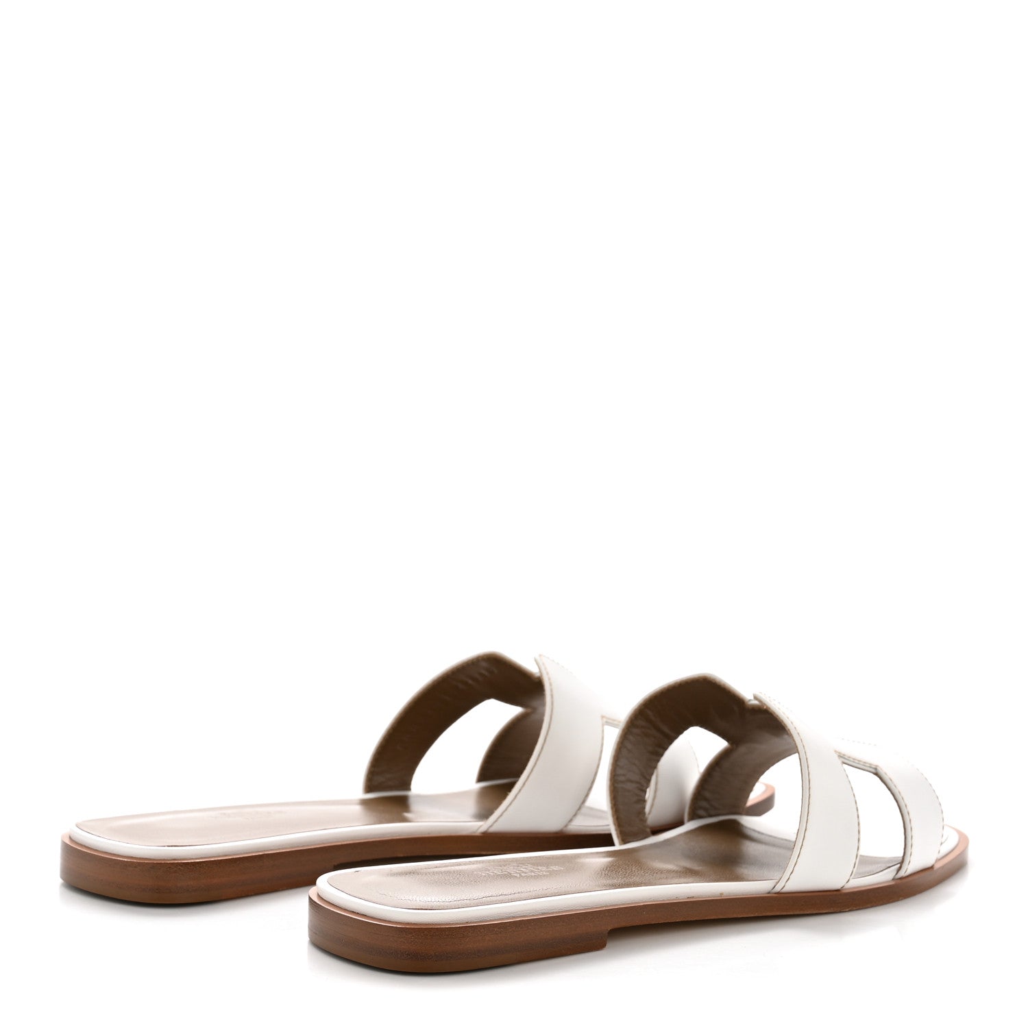 Hermes Box Calfskin Oran Sandals 40.5 White 5 of 10