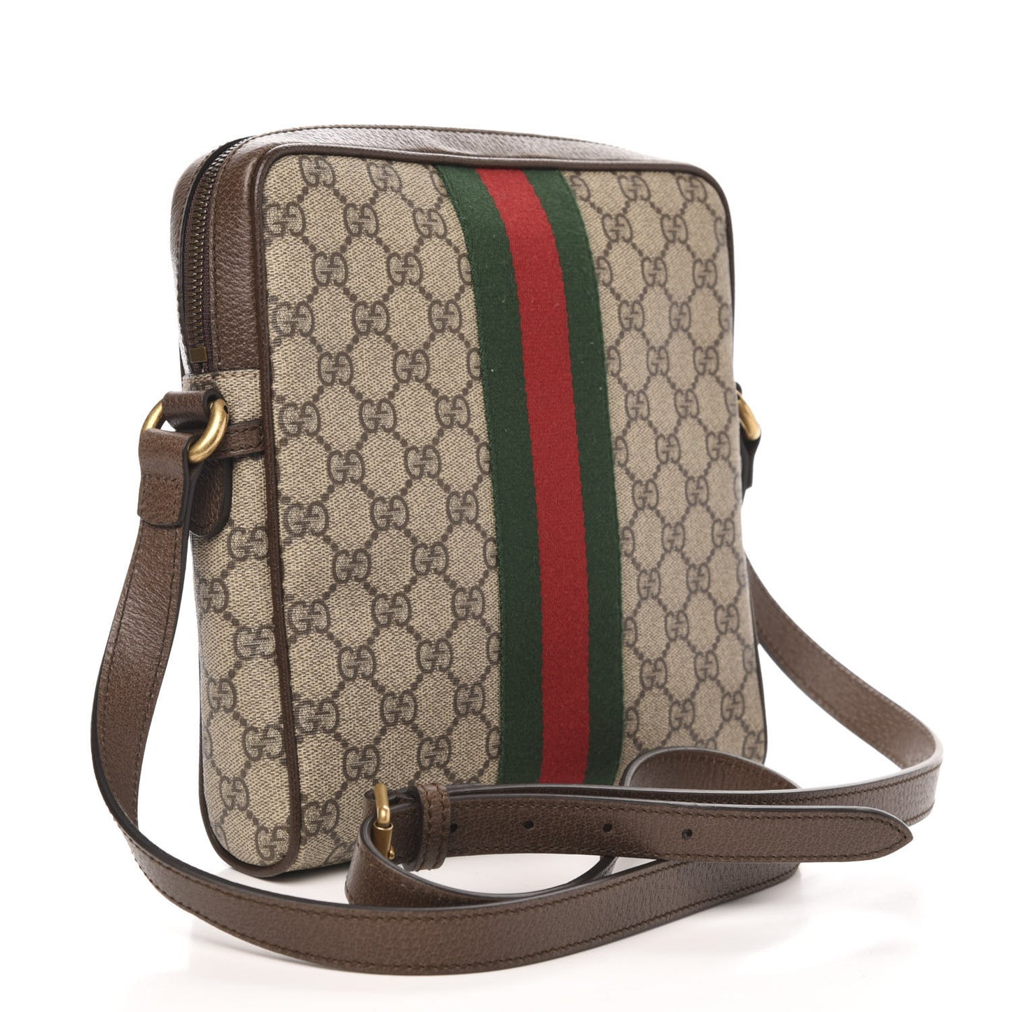 GG Supreme Monogram Web Small Ophidia Messenger Bag Brown