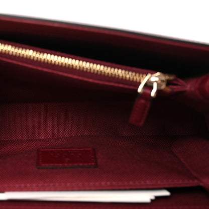 Gucci Crepe Wool Silk GG Monogram Go Small Shoulder Bag Rosso Ancora 5 of 9