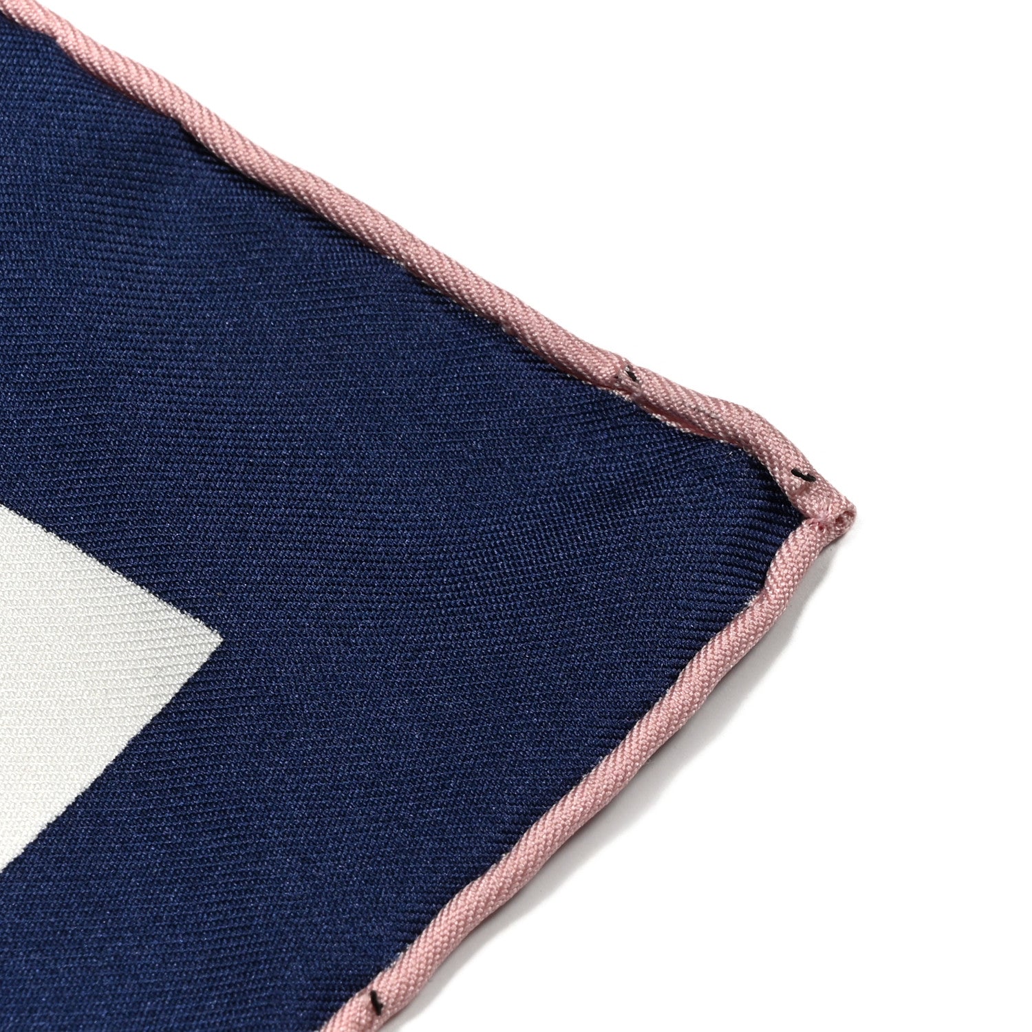 Chanel Silk CC Square Scarf Navy Blue Light Pink 3 of 4