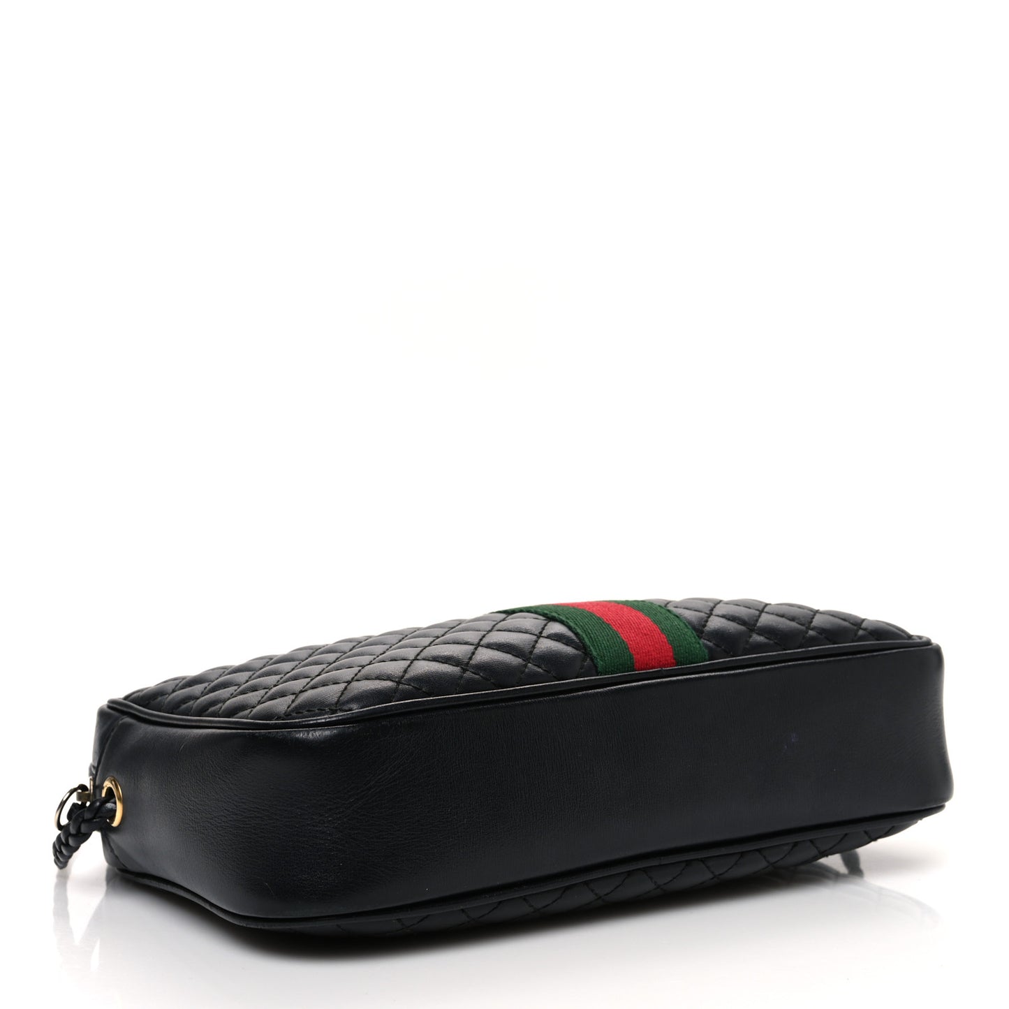 Calfskin Web Trapuntata Small GG Shoulder Bag Black