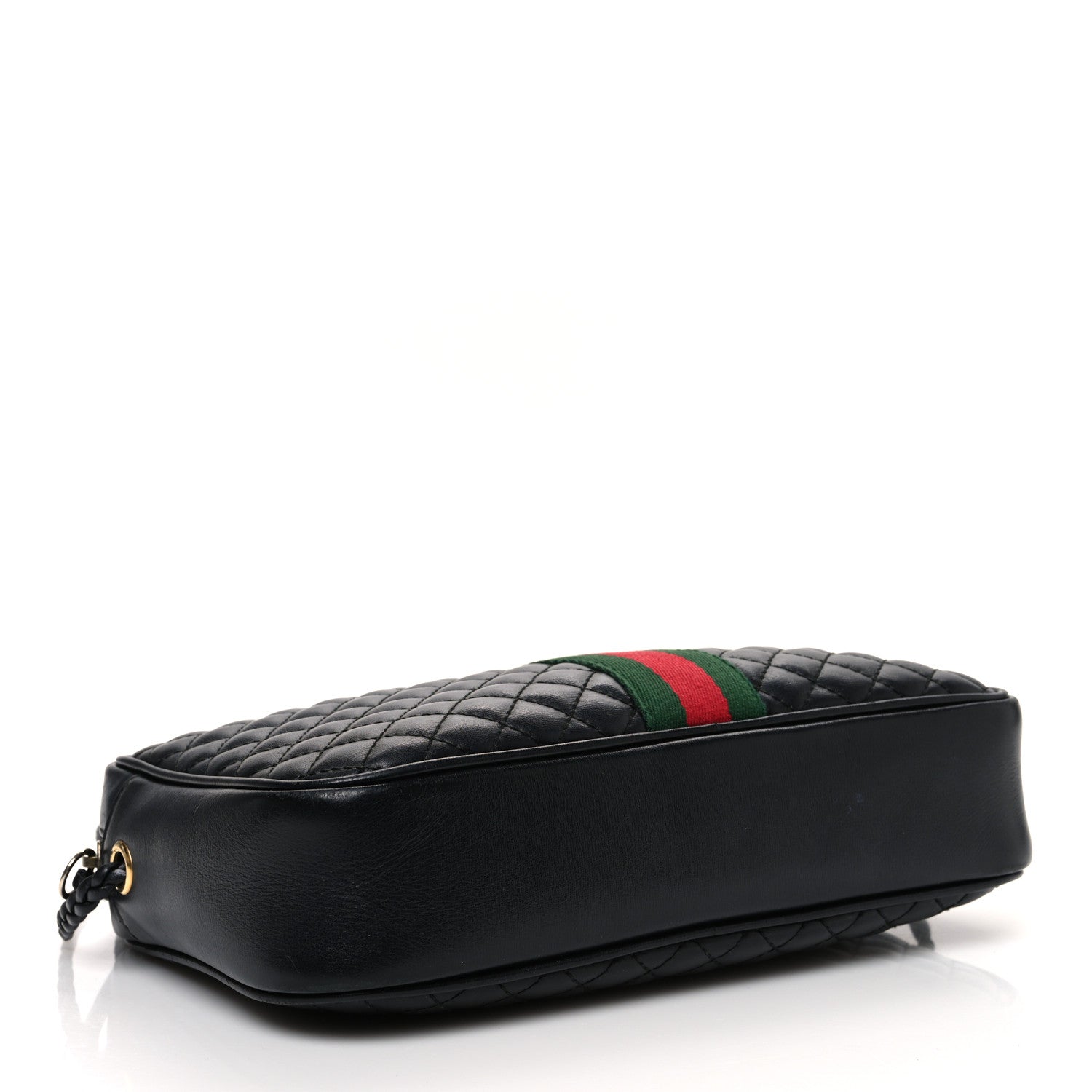 Gucci Calfskin Web Trapuntata Small GG Shoulder Bag Black 4 of 13