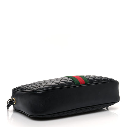 Gucci Calfskin Web Trapuntata Small GG Shoulder Bag Black 4 of 13