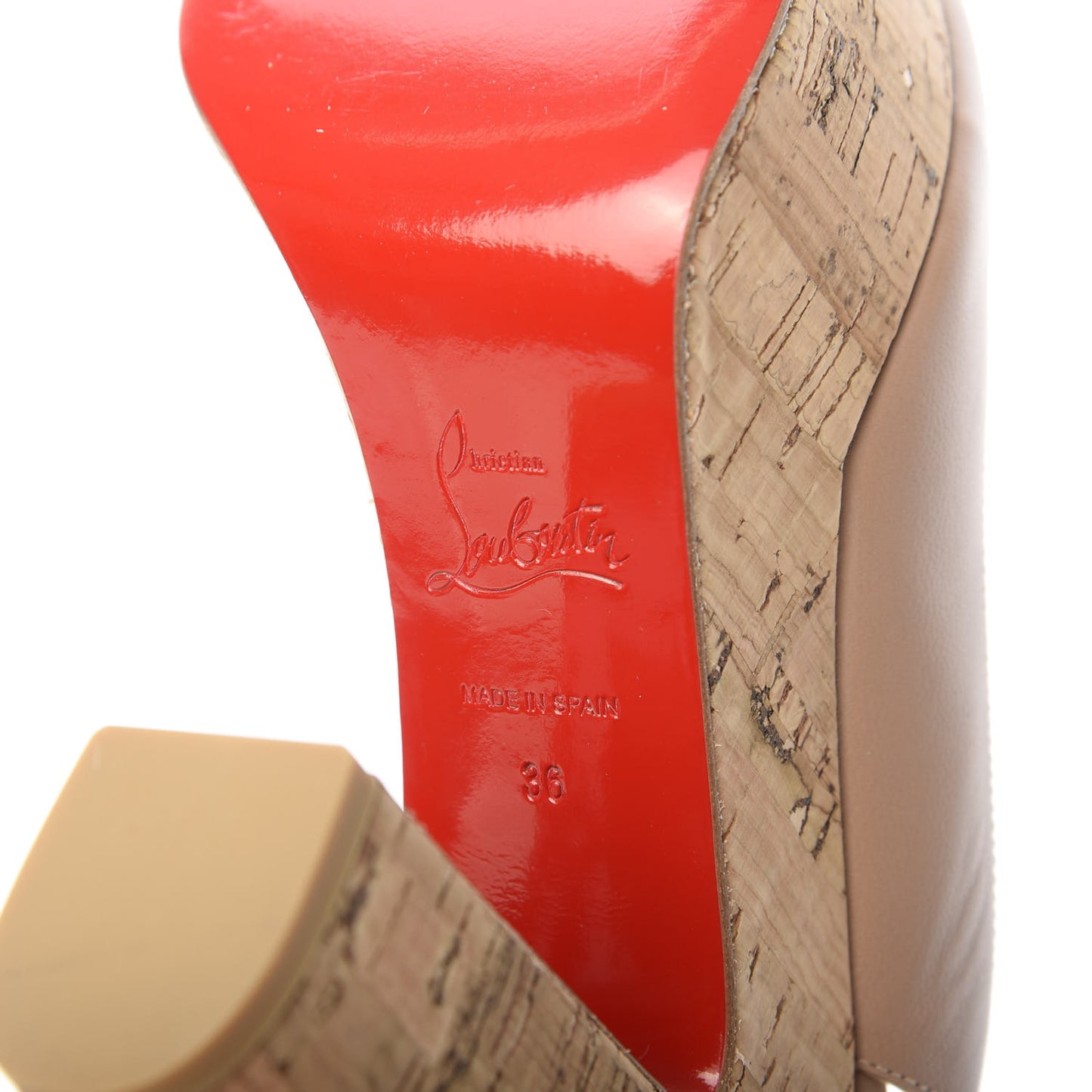 Calfskin Cork Dona Anna 120 Wedges 36 Nude Natural