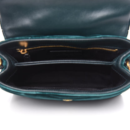 Saint Laurent Velvet Y Quilted Monogram Toy Loulou Crossbody Bag Dark Ottanio 5 of 13