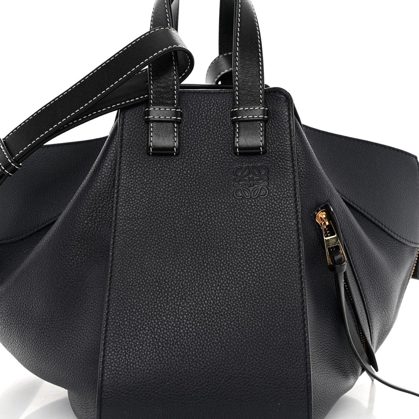Calfskin Small Hammock Shoulder Bag Midnight Blue Black