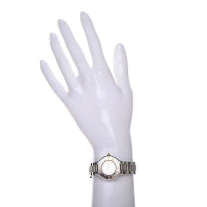 Cartier Stainless Steel 18K Yellow Gold 28mm Must De 21 Quartz Watch 3 of 17