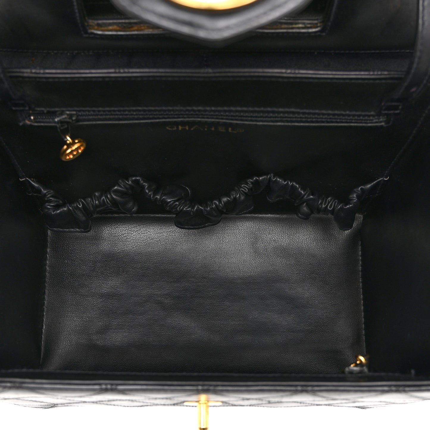 Calfskin Stitch Vanity Case Black