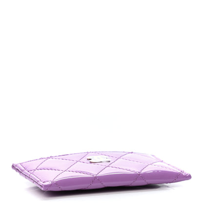 Chanel Patent Quilted Card Holder Purple 3 of 4